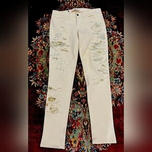 Blumarine Jeans Women's IT 42 US 8-10 Off-White Swarovski Crystals Designer